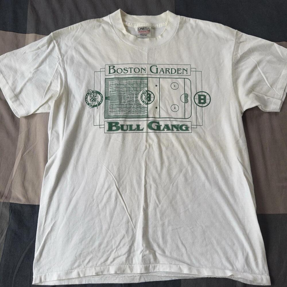 90S Boston Garden Celtics Bruin T Shirt  L Hockey Basketball